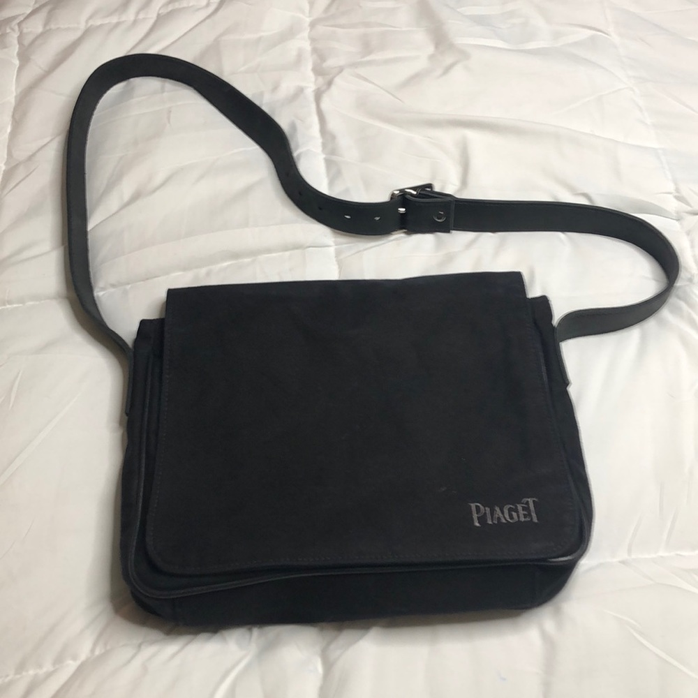 ⏱Piaget leather & denim messenger bag❤️